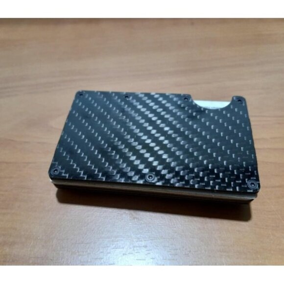 Minimalist Slim Wallet for Men - Carbon Fiber Wallets for Men RFID Blocking - Picture 1 of 2